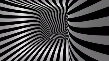 Tünelin içine giriyoruz. Soyut arkaplan, döngü, 4K, 3d animasyonda oluşturuldu