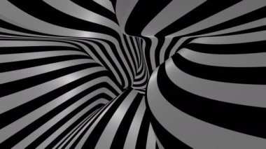 Tünelin içine giriyoruz. Soyut arkaplan, döngü, 4K, 3d animasyonda oluşturuldu