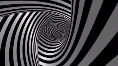 Tünelin içine giriyoruz. Soyut arkaplan, döngü, 4K, 3d animasyonda oluşturuldu