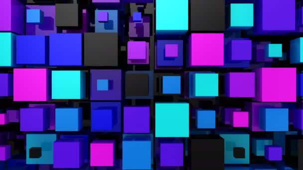 Contexte des boîtes. Fond abstrait, boucle, créé en 4K, animation 3d 