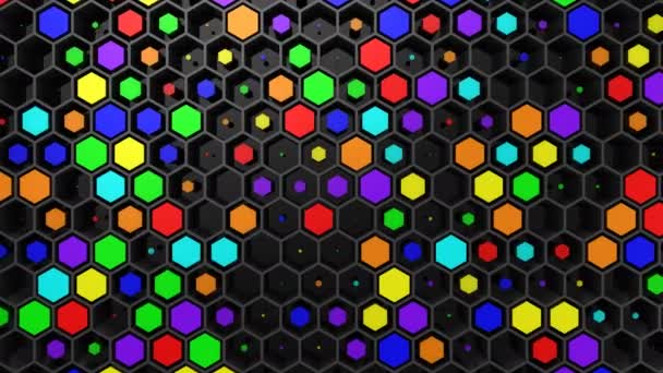 Contexte des hexagones. Fond abstrait, boucle, créé en 4K, animation 3d 