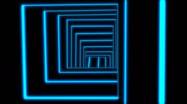 Tünelin içine giriyoruz. Soyut arkaplan, döngü, 4K, 3d animasyonda oluşturuldu