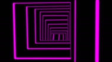 Tünelin içine giriyoruz. Soyut arkaplan, döngü, 4K, 3d animasyonda oluşturuldu