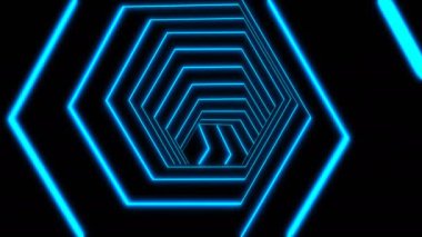 Tünelin içine giriyoruz. Soyut arkaplan, döngü, 4K, 3d animasyonda oluşturuldu