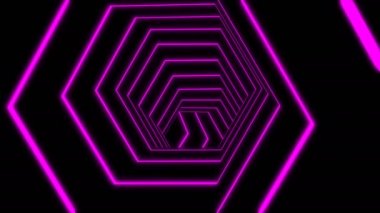 Tünelin içine giriyoruz. Soyut arkaplan, döngü, 4K, 3d animasyonda oluşturuldu