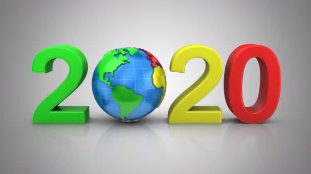 Año Nuevo 2020 Fondo Gris Bucle 226 450 Marcos Alfa — Vídeos de Stock