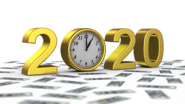 Ano Novo 2020 Fundo Branco Alfa Fosco Criado Animação — Vídeo de Stock