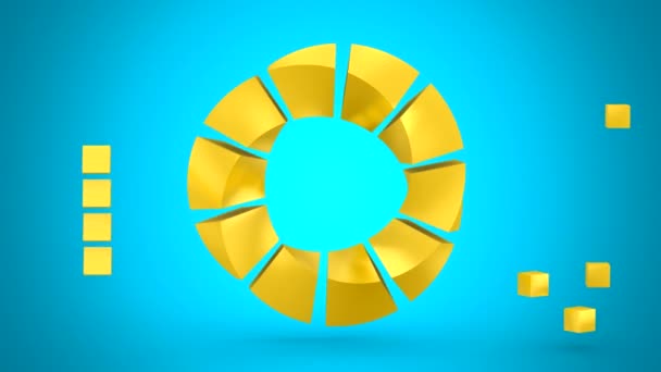 Rotating Geometric Shape Abstract Background Loop Alpha Matte Rendering Resolution — Stock Video