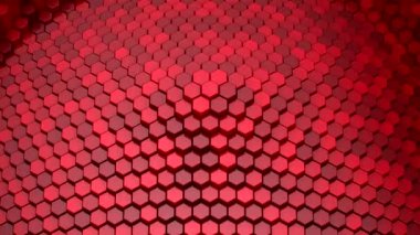 Altıgenler bir dalga oluşturur. Döngü arkaplan, 5 in 1, 3d görüntüleme, 4k çözünürlük