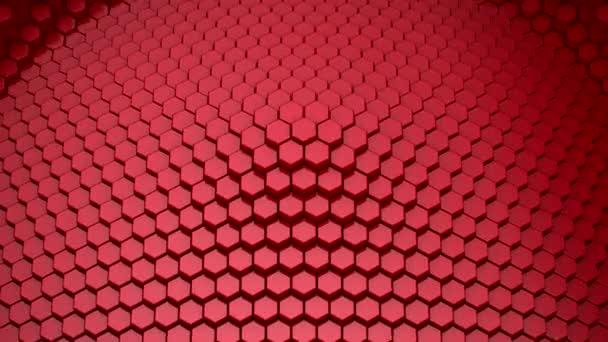 Hexagons Form Wave Loop Bakgrund Rendering Upplösning — Stockvideo