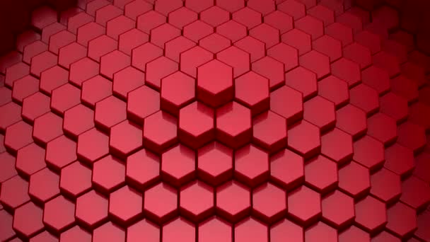 Hexagons Vormen Een Golf Loop Achtergrond Rendering Resolutie — Stockvideo