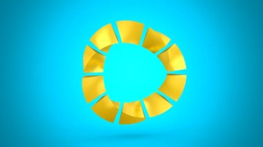 Dönen Geometrik Şekil. Soyut arkaplan, 3 / 1, döngü, alfa matte, 3d görüntüleme, 4k çözünürlük