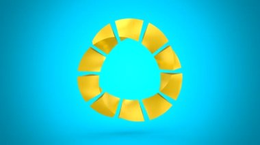 Dönen Geometrik Şekil. Soyut arkaplan, 3 / 1, döngü, alfa matte, 3d görüntüleme, 4k çözünürlük