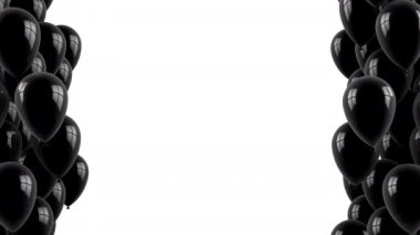 Hava Balonları Uçuyor. Beyaz arkaplan, döngü (301-600 kare), 2 in 1, 3d görüntüleme, 4k çözünürlük