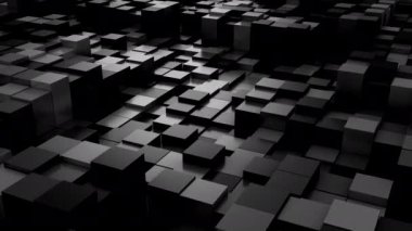 Küp 'ün geçmişi. Soyut hareket, döngü, 3D görüntüleme, 4k çözünürlük