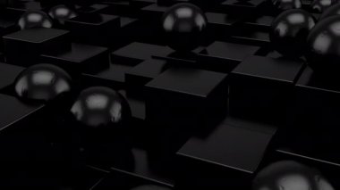 Geometrik Şekillerin Arkaplanı. Soyut hareket, döngü, 3D görüntüleme, 4k çözünürlük