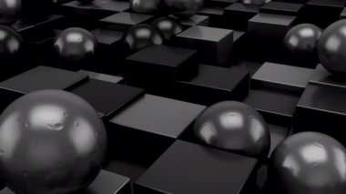 Geometrik Şekillerin Arkaplanı. Soyut hareket, döngü, 3D görüntüleme, 4k çözünürlük