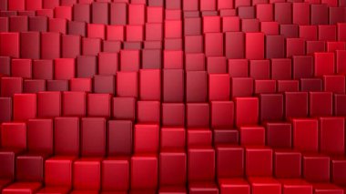 Kutular bir dalga oluşturur. Soyut hareket, döngü, 3D görüntüleme, 4k çözünürlük