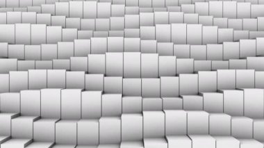 Kutular bir dalga oluşturur. Soyut hareket, döngü, 3D görüntüleme, 4k çözünürlük