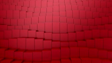 Kutular bir dalga oluşturur. Soyut hareket, döngü, 3D görüntüleme, 4k çözünürlük