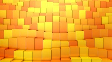 Kutular bir dalga oluşturur. Soyut hareket, döngü, 3D görüntüleme, 4k çözünürlük