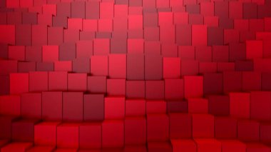 Kutular bir dalga oluşturur. Soyut hareket, döngü, 3D görüntüleme, 4k çözünürlük