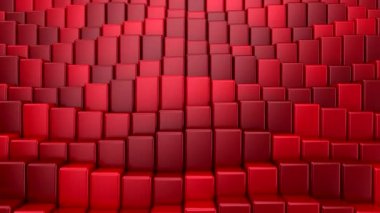 Kutular bir dalga oluşturur. Soyut hareket, döngü, 3D görüntüleme, 4k çözünürlük