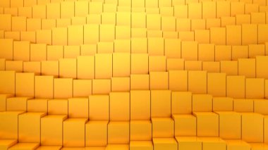 Kutular bir dalga oluşturur. Soyut hareket, döngü, 3D görüntüleme, 4k çözünürlük