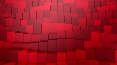 Kutular bir dalga oluşturur. Soyut hareket, döngü, 3D görüntüleme, 4k çözünürlük