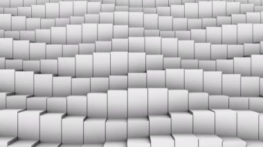 Kutular bir dalga oluşturur. Soyut hareket, döngü, 3D görüntüleme, 4k çözünürlük