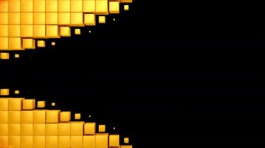 Kutular bir dalga oluşturur. Siyah arkaplanda izole edilmiş, 1 'de 4, 3 boyutlu görüntüleme, 4k çözünürlük