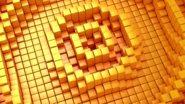 Kutular bir dalga oluşturur. Soyut hareket, döngü, 4 in 1, 3d görüntüleme, 4k çözünürlük