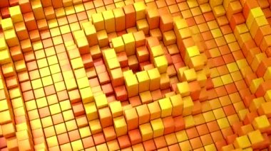 Kutular bir dalga oluşturur. Soyut hareket, döngü, 4 in 1, 3d görüntüleme, 4k çözünürlük