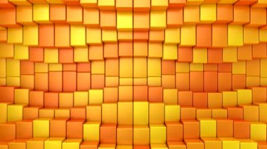 Kutular bir dalga oluşturur. Soyut hareket, döngü, 4 in 1, 3d görüntüleme, 4k çözünürlük