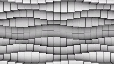 Kutular bir dalga oluşturur. Soyut hareket, döngü, 3D görüntüleme, 4k çözünürlük