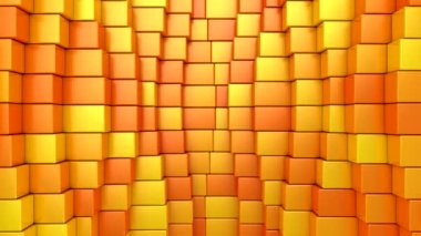 Kutular bir dalga oluşturur. Soyut hareket, döngü, 4 in 1, 3d görüntüleme, 4k çözünürlük