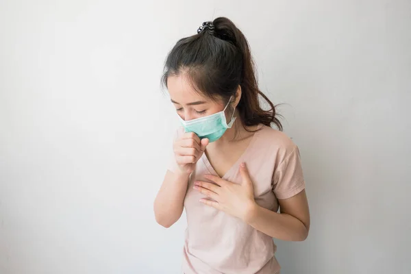 Ázsiai Hord Egészségügyi Maszkok Hogy Megakadályozzák Baktériumok Por Gondolatok Egészségügyi — Stock Fotó