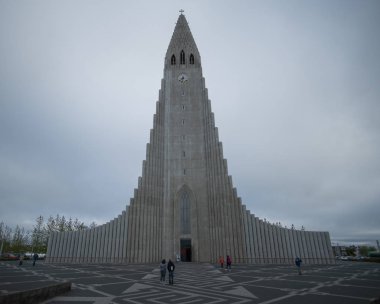 Reykjavik, İzlanda - 31 Mayıs 2018 : Hallgrimskirkja Katedrali, içinde