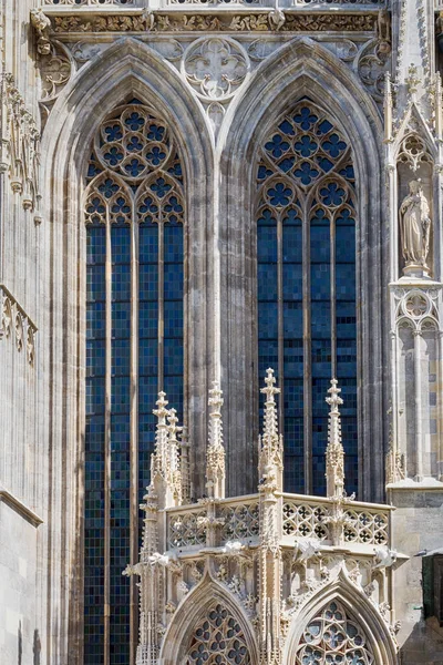 Detail Typical Gothic Windows Church Cathedra Stefan Dom Vienna Europe — Stock Photo, Image