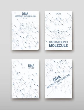 Afiş broşür afiş tasarım şablonu vektör, Dna soyut geometrik arka plan, A4 boyutu gölge düzeninde