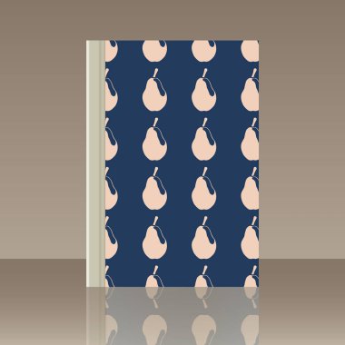 Meyve ve kitap. Yansıma ile nesnenin gerçekçi görüntü