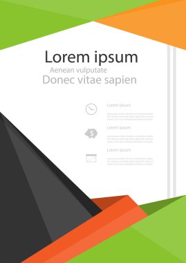 Afiş broşür afiş tasarım şablonu vektör, broşür kapak sunu soyut geometrik arka plan, A4 boyutu gölge düzeninde