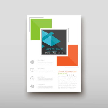 Afiş broşür afiş tasarım şablonu vektör, broşür kapak sunu soyut geometrik arka plan, A4 boyutu gölge düzeninde