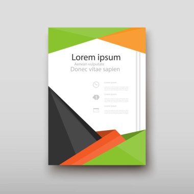 Afiş broşür afiş tasarım şablonu vektör, broşür kapak sunu soyut geometrik arka plan, A4 boyutu gölge düzeninde