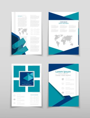 Afiş broşür afiş tasarım şablonu vektör, broşür kapak sunu soyut geometrik arka plan, A4 boyutu gölge düzeninde
