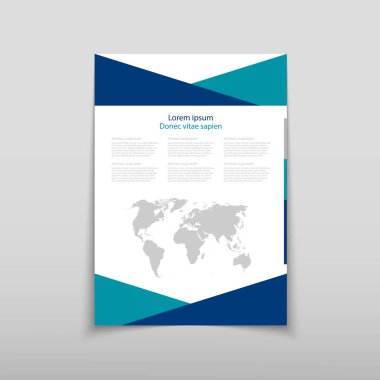 Afiş broşür afiş tasarım şablonu vektör, broşür kapak sunu soyut geometrik arka plan, A4 boyutu gölge düzeninde