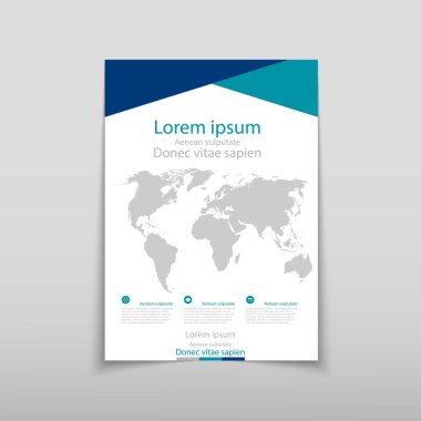 Afiş broşür afiş tasarım şablonu vektör, broşür kapak sunu soyut geometrik arka plan, A4 boyutu gölge düzeninde
