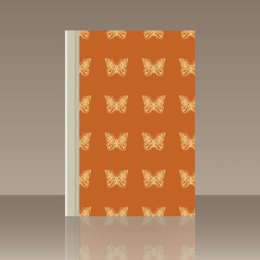 Kelebek ve kitap. Yansıma ile nesnenin gerçekçi görüntü