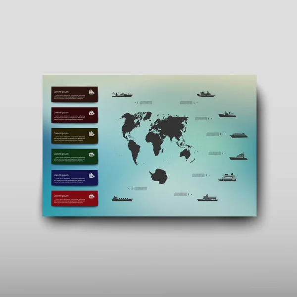 Mapa Geográfico Negocios Infografías Folleto Portada Resumen Tecnología Informe Anual — Archivo Imágenes Vectoriales