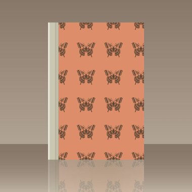 Kelebek ve kitap. Yansıma ile nesnenin gerçekçi görüntü